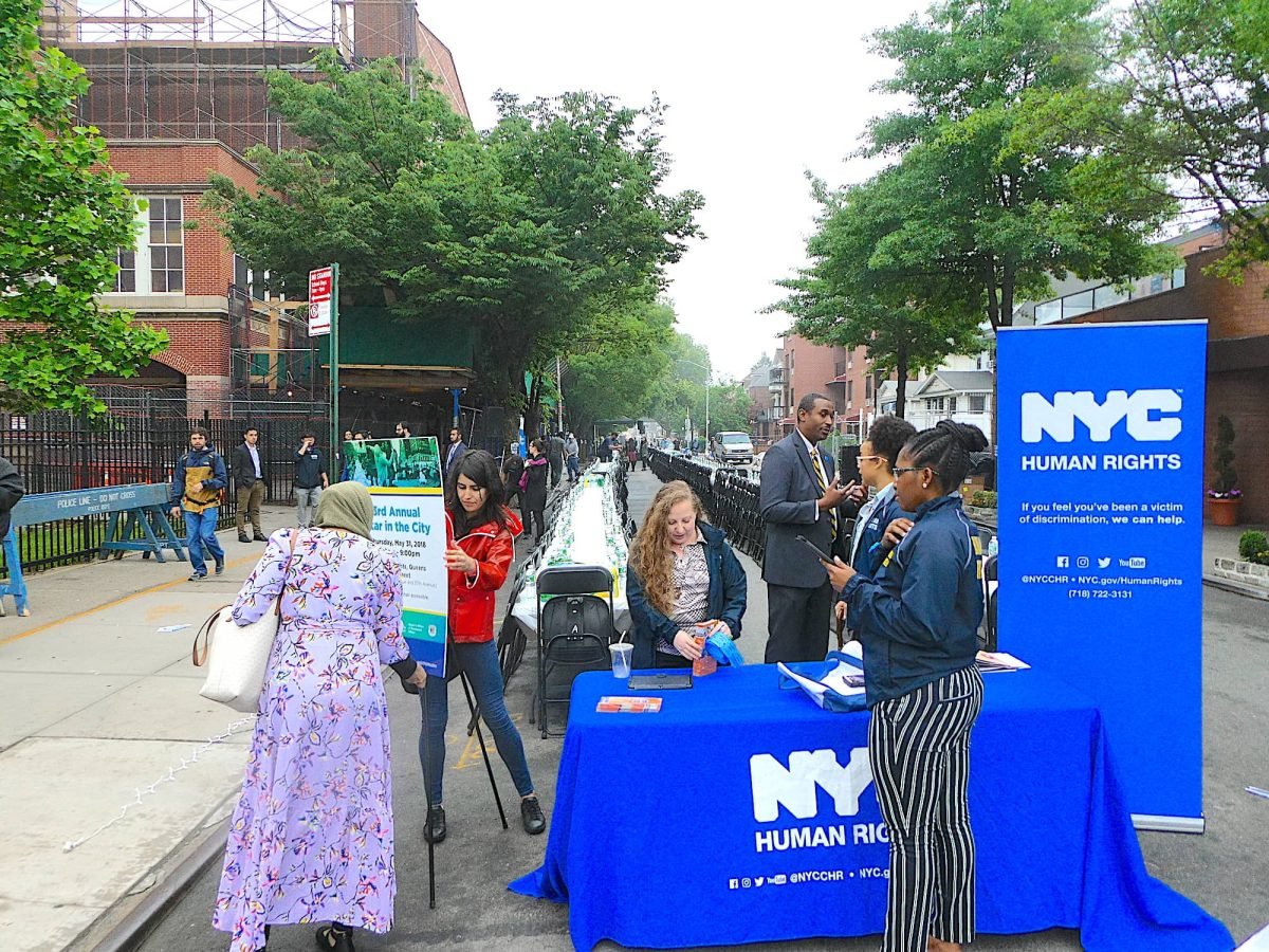 People gathering in the event