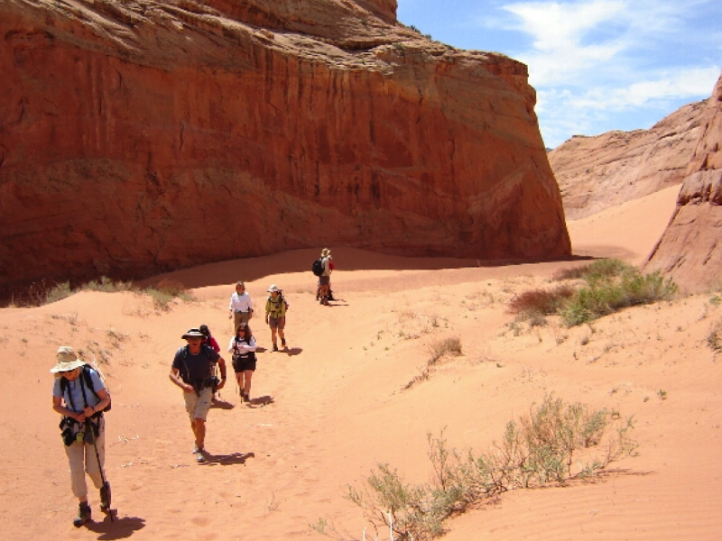 People exploring the desert